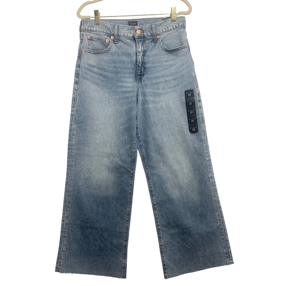 J.Crew Wide-leg Cropped Jeans 27 Spring Storm Wash NWT All-day Stretch BX560 - Picture 4 of 12